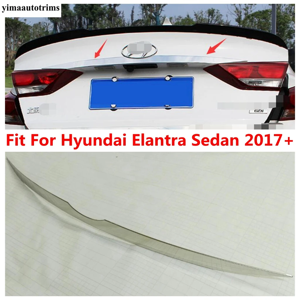 

Rear Trunk Door Tail Gate Decoration Garnish Strip Cover Trim For Hyundai Elantra 2017 2018 2019 Car Styling Auto Accessories