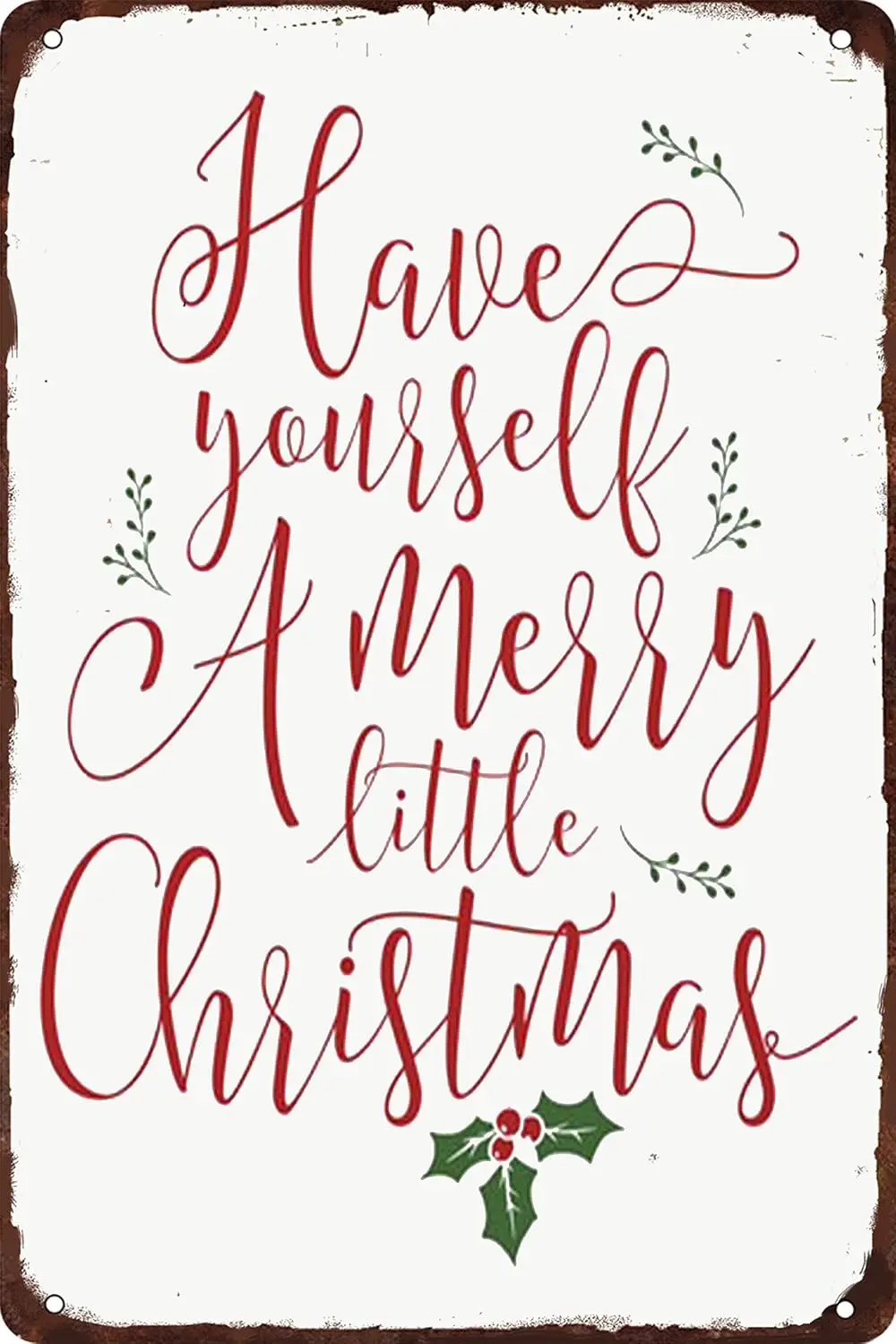 Y1,ICRAEZY Have Yourself a Merry Little Christmas Metal Tin Sign Funny Signs Santa Wall Decor for Home Cafe Bar Party