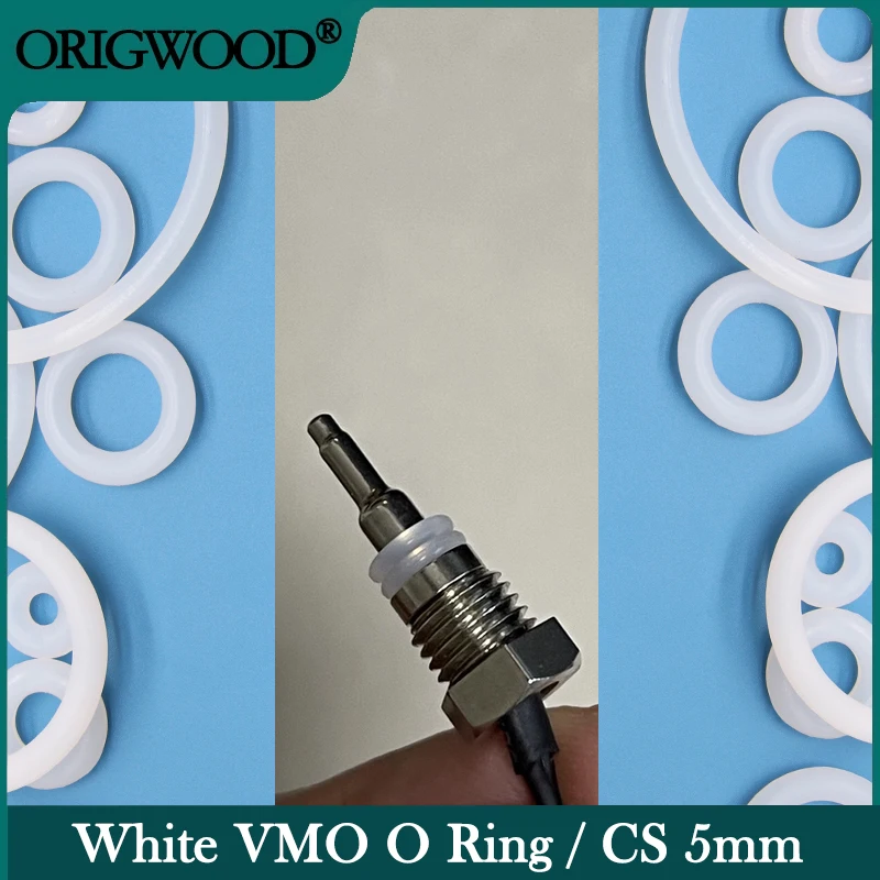 

10pcs White VMQ O-Ring Gasket CS 5mm Thickness OD 15mm ~ 155mm Food Grade Silicone Rubber Waterproof Washer Insulation O Rings