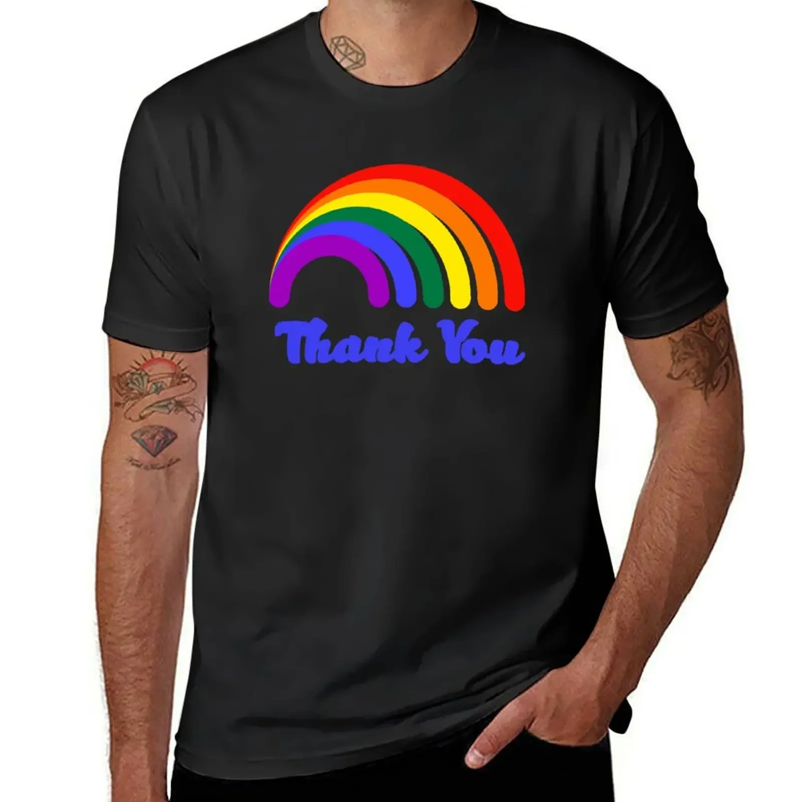 Thank You Rainbow Support T-Shirt graphics anime figures man clothes shirts men graphic