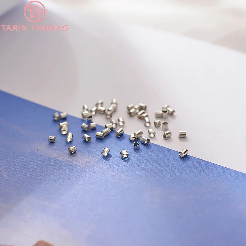 (4021)5g,about 400PCS 2MM Brass Fasteners Clasps Crimp Tube End Beads Station Position Beads Spacer Beads Jewelry Accessories