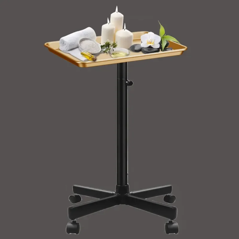 Professional Hairdressing Trolley Barber Salon Tool Cart with Wheels Gold Metal Storage Rack for Beauty Spa Equipment Home