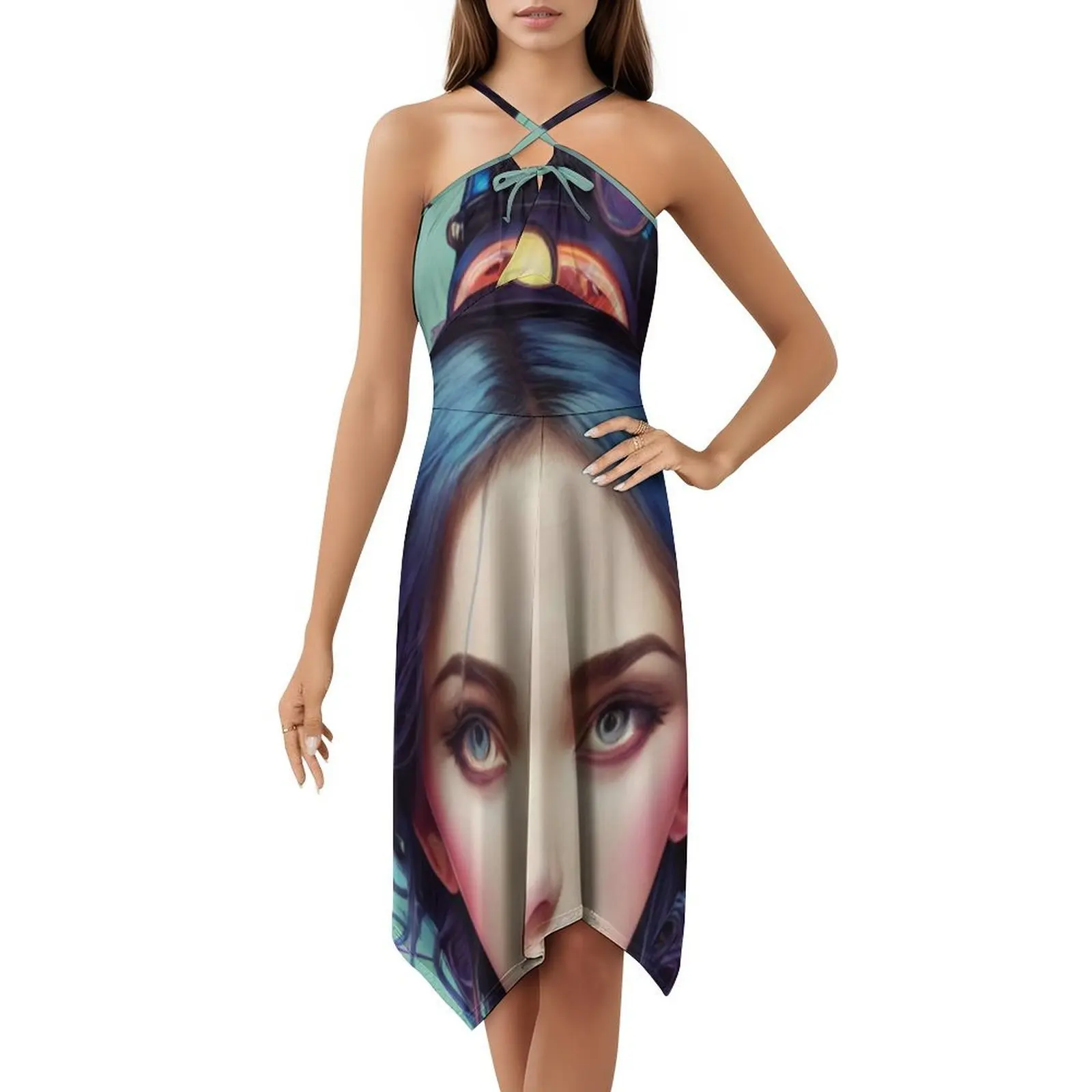 فستان بوهيمي عتيق بأكمام منتفخة أو خيارات بدون أكمام للنساء فستان ساحرة ساحرة قبعة مضحكة قبعة ساحرة ملابس نسائية