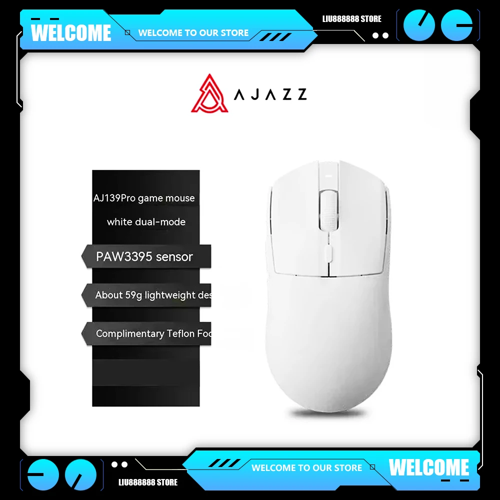 

Беспроводная игровая мышь Ajazz AJ139 Pro PAW3395 Nordic52840 2,4G FPS Легкая беспроводная мышь 4K ПК геймерская мышь офисные подарки