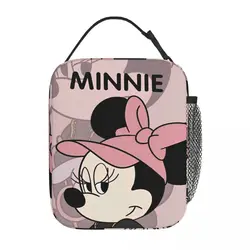 Pink Minnie Mouse Product Insulated Lunch Bag For Work Food Storage Bag Portable Thermal Cooler Lunch Box