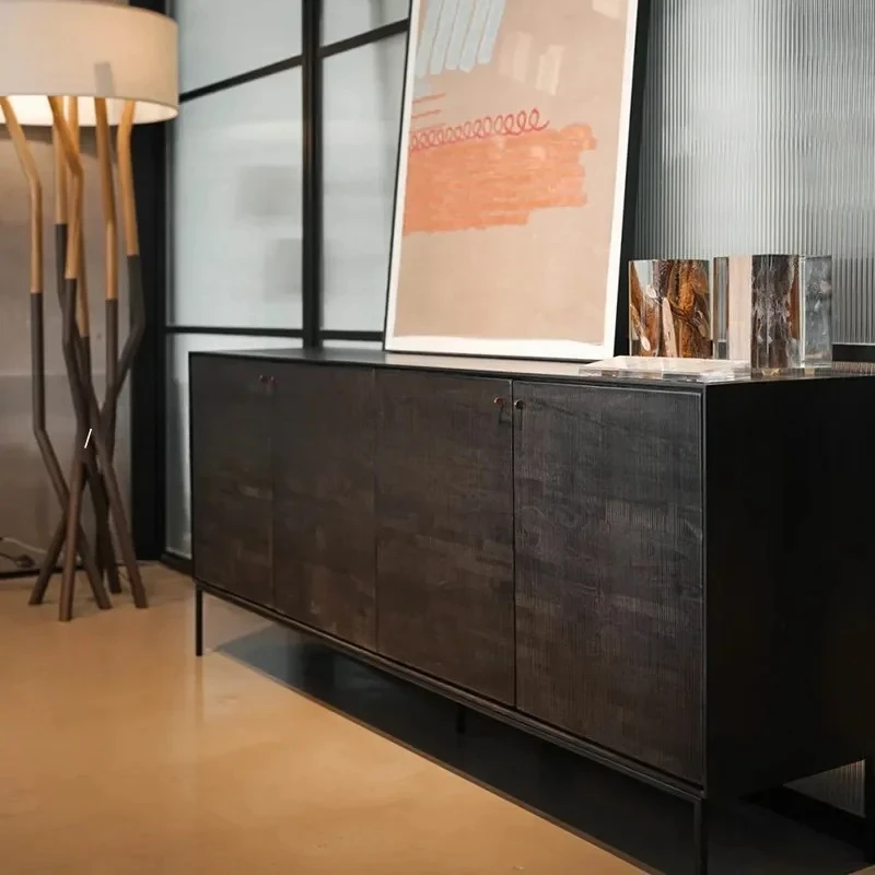 A  Home/Imported Furniture/South East Asia Style All Solid Wood Teak Shoe Cabinet Black Cabinet
