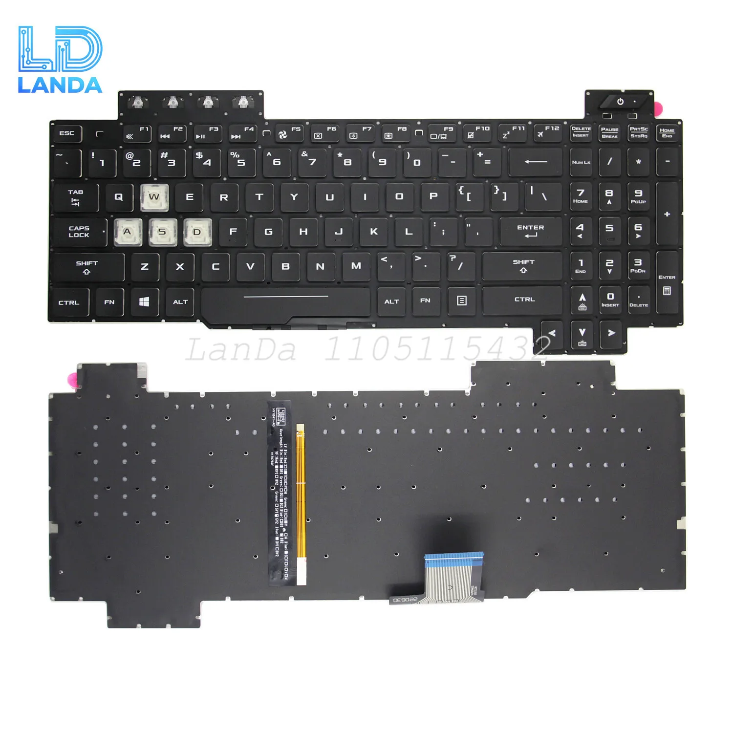 

Keyboard For ASUS TUF Gaming FX95 FX95G FX95D FX705 GL504 FX505 FX505G Backlight