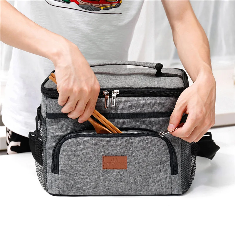 15L Large Capacity Oxford Cloth Lunch Cooler Bags Box for Women Men Outdoor Travel Insulated Picnic Bags with Shoulder Strap