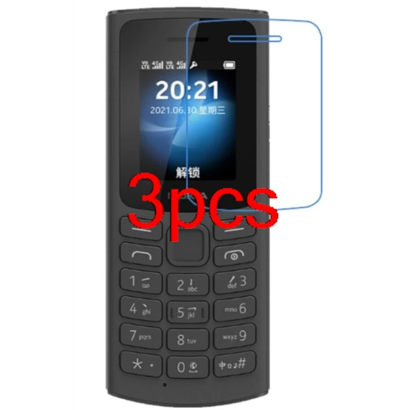 3pcs clear glossy hd soft full hydraulic hydrogel film (not glass) for Nokia 105 4G 2021 protective screen protector cover