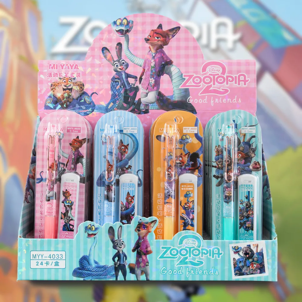 

24pcs Kawaii Disney Zootopia Mechanical Pencil Set Cute 0.5mm Drawing Writing Automatic Pen Student Stationery