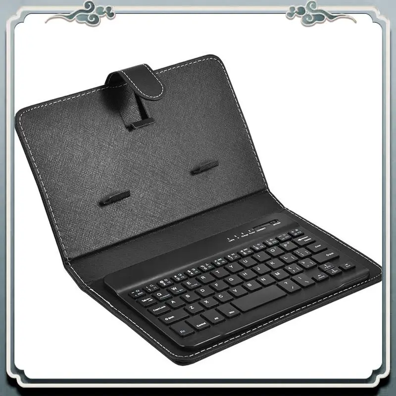 Premium Bluetooth Mini Wireless Keyboard With PU Leather Case For Smartphone Tablet 4.5 Inch - 6.8 Inch Rechargeable Easy To Use