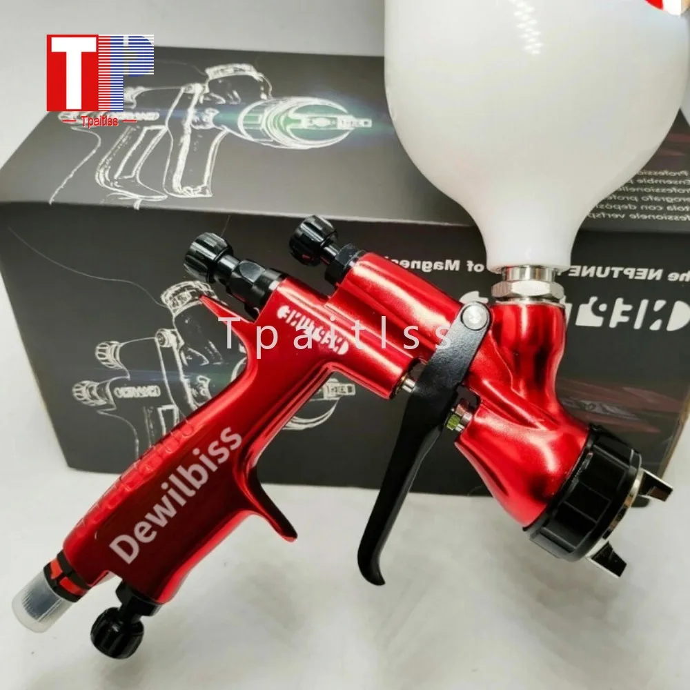 Tpaitlss Paint 600ml Red 110B 1.3mm Nozzle LVMP Spray Gun Car with Mixing Cup Water Based Air Spray Gun Airbrush