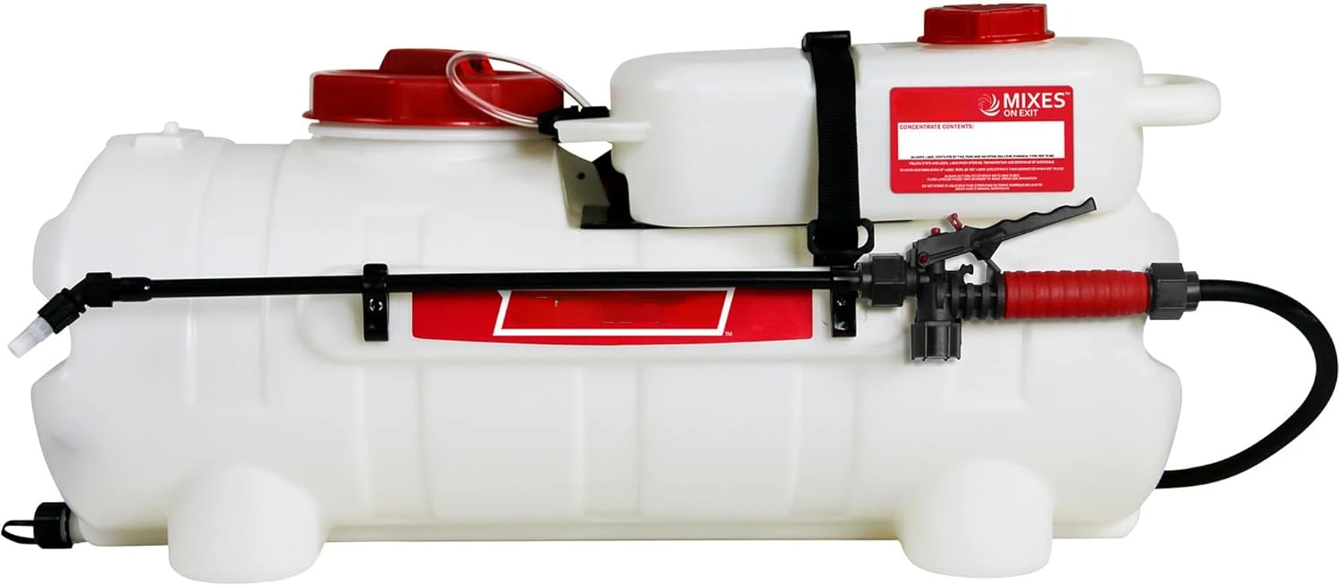 15 Gallon Mixes on Exit 12V, 2.2 GPM Pump ATV/UTV Spot Sprayer with Separate Water Tank than Concentration Tank