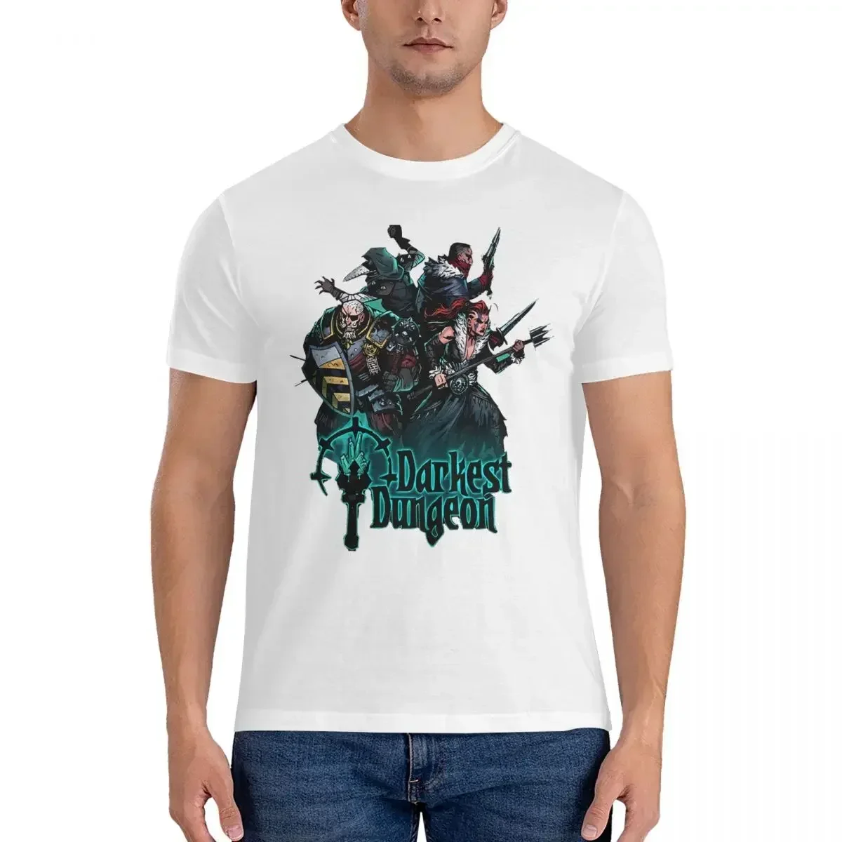 D-Darkest Dungeon Cool Pure Cotton Tee Shirt Crewneck Short Sleeve T Shirts Gift Idea Tops Friend T-Shirts Men image 2