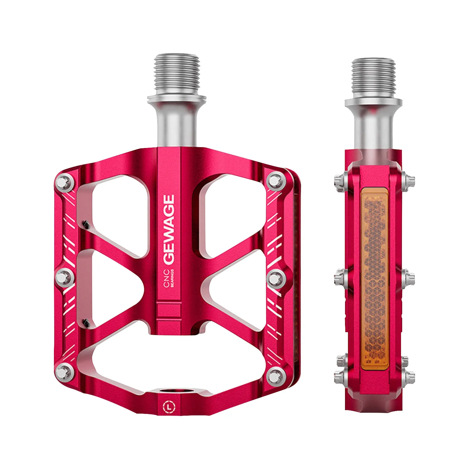 Bicycle Pedals Aluminum Alloy Riding Pedals With Reflective Film Using Sanpeilin Bearings Suitable For Outdoor Cycling