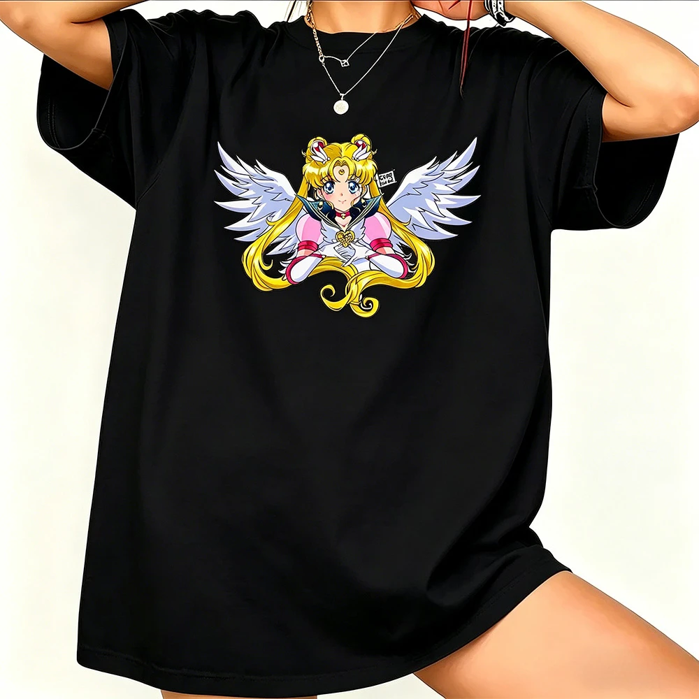 

Sailor Moon Retro 90s Anime Graphic T Shirt Summer Cotton Men Women Tee Streetwear Casual Trend Short Sleeve Couple Hip Hop Top