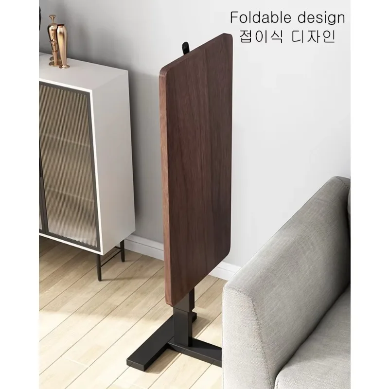 مكتب كمبيوتر محمول قابل للتعديل هوائي قابل للتعديل، طاولة بجانب السرير خشبية ومعدنية مع عجلات #4