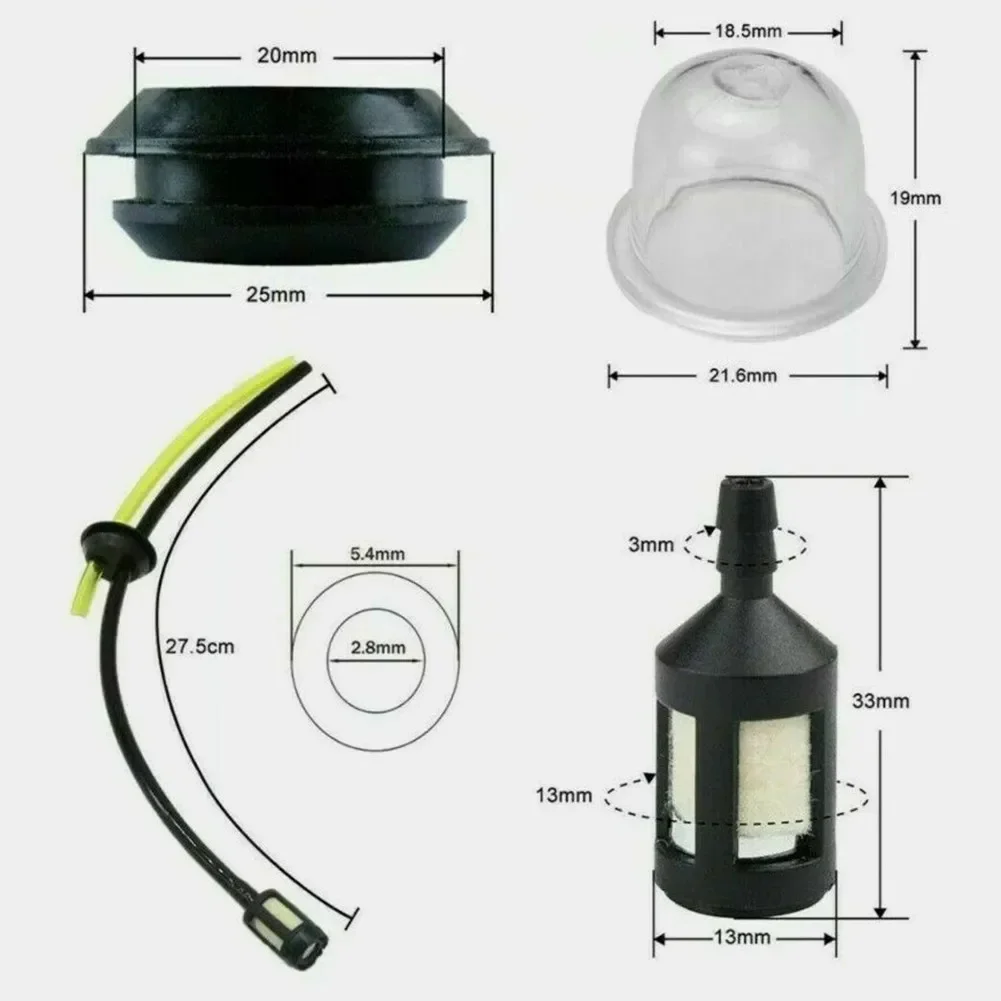 Brand New High Quality Fuel Hose Lawn Mower Attachment Chainsaw Tank Grommet Seal Petrol Pipe Filter Practical