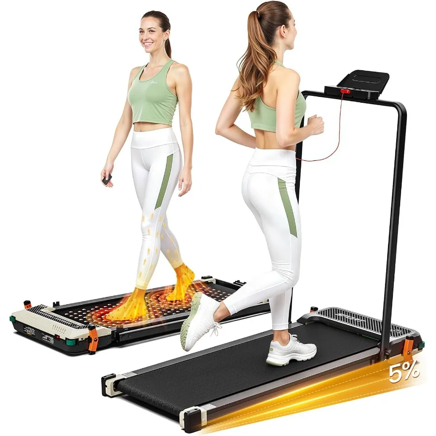 

2-сторонняя беговая дорожка с функцией наклона и массажем, 2 в 1, беговая дорожка под столом, прогулочная площадка и массажер для ног для дома/