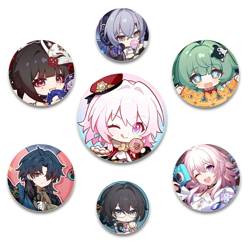 

32/44/58mm Hot Anime Sunday Game Honkai Star Rail Character Button Pins Round Brooch Badge for Gamer Collect Fans Gift