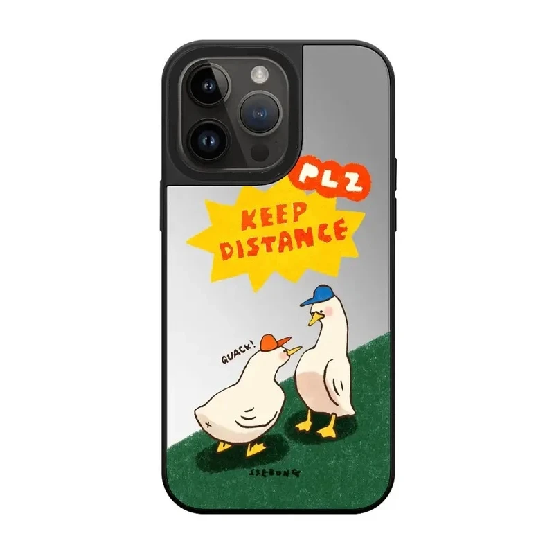 

Tired Duck Mirror Surface MagSafe Phone Case Cover for iPhone 11 12 13 14 15 Pro Max Case for iPhone 15 Pro Max