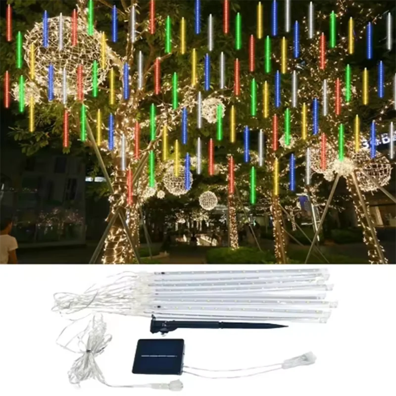 LED Meteor Shower Rain Lights Waterproof Falling Raindrop Fairy String Light for Christmas Holiday Party Patio Decor 30/50CM