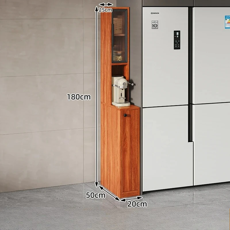 LH solid wood crevice dining side storage ultra-narrow side cabinet living room corner rack household storage