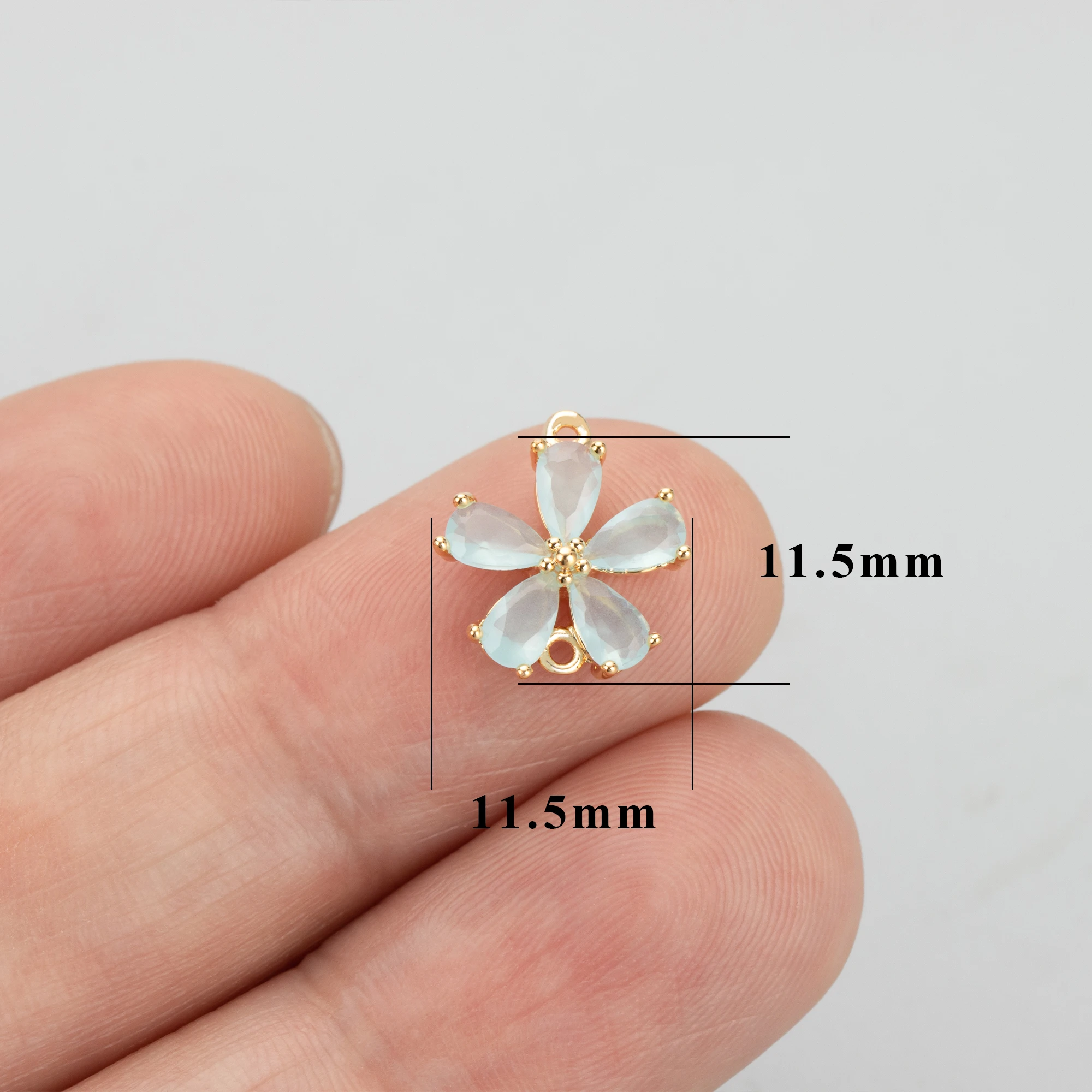 GUFEATHER-Acessórios De Jóias, Banhado A Ouro 18K, Zircões De Cobre, Passe O ALCANCE, Sem Níquel, Forma De Flor, Charme, Brinco DIY, M524, 6Pcs, Lot