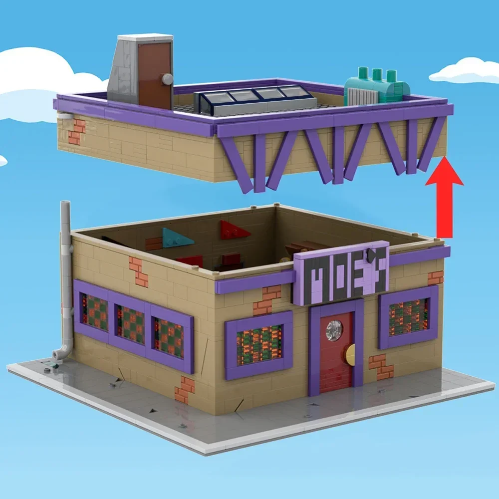 Acessórios de anime Blocos de construção da Taverna MOE MOC- 152941   Grande construção salão de montagem modelo quebra-cabeça crianças brinquedo presente aniversário