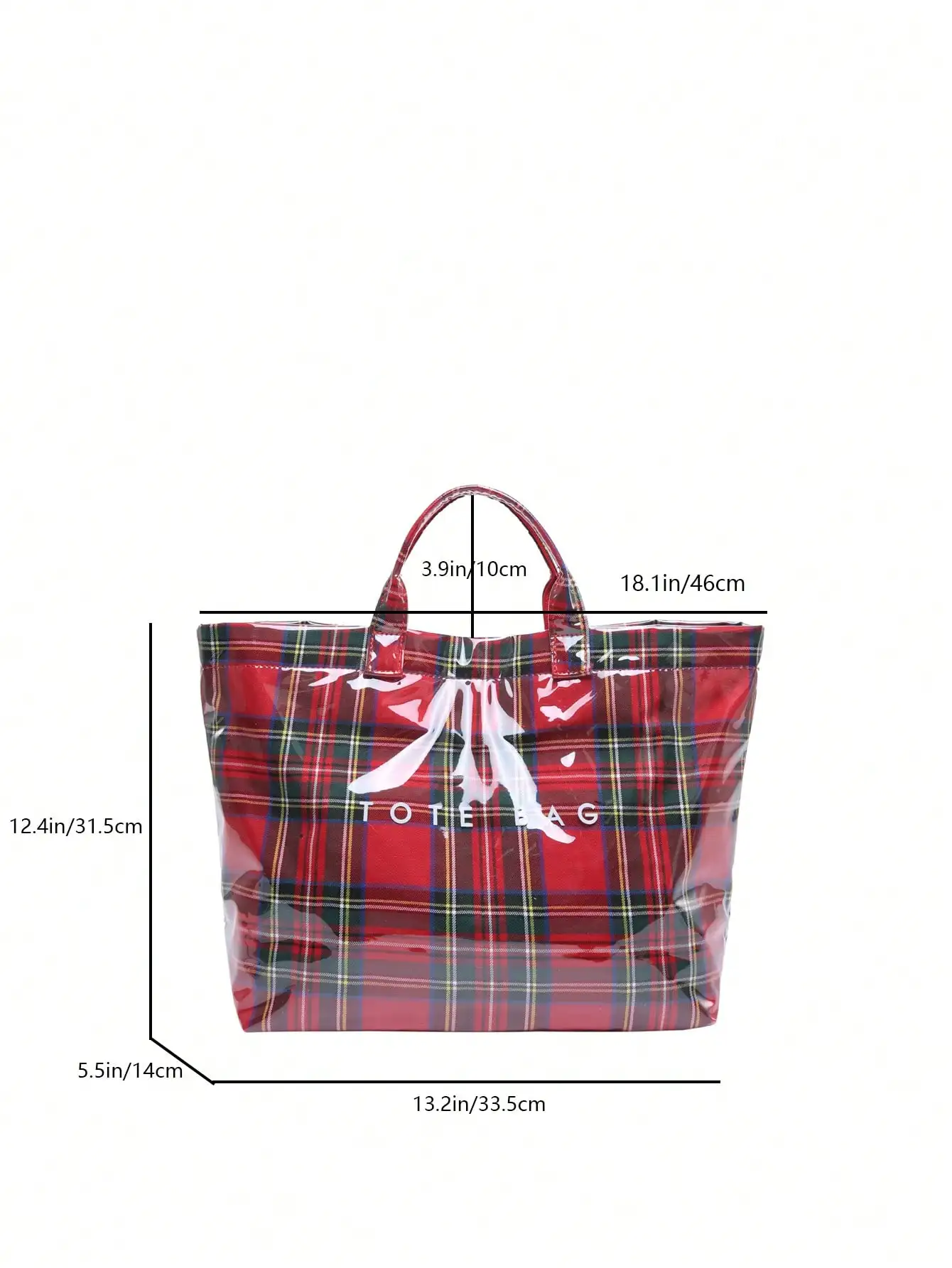 حقيبة حمل أنيقة ذات سعة كبيرة على طراز Preppy - ورق كرافت PVC وخفيف الوزن مع إغلاق بخطاف وحلقة للأزياء النسائية