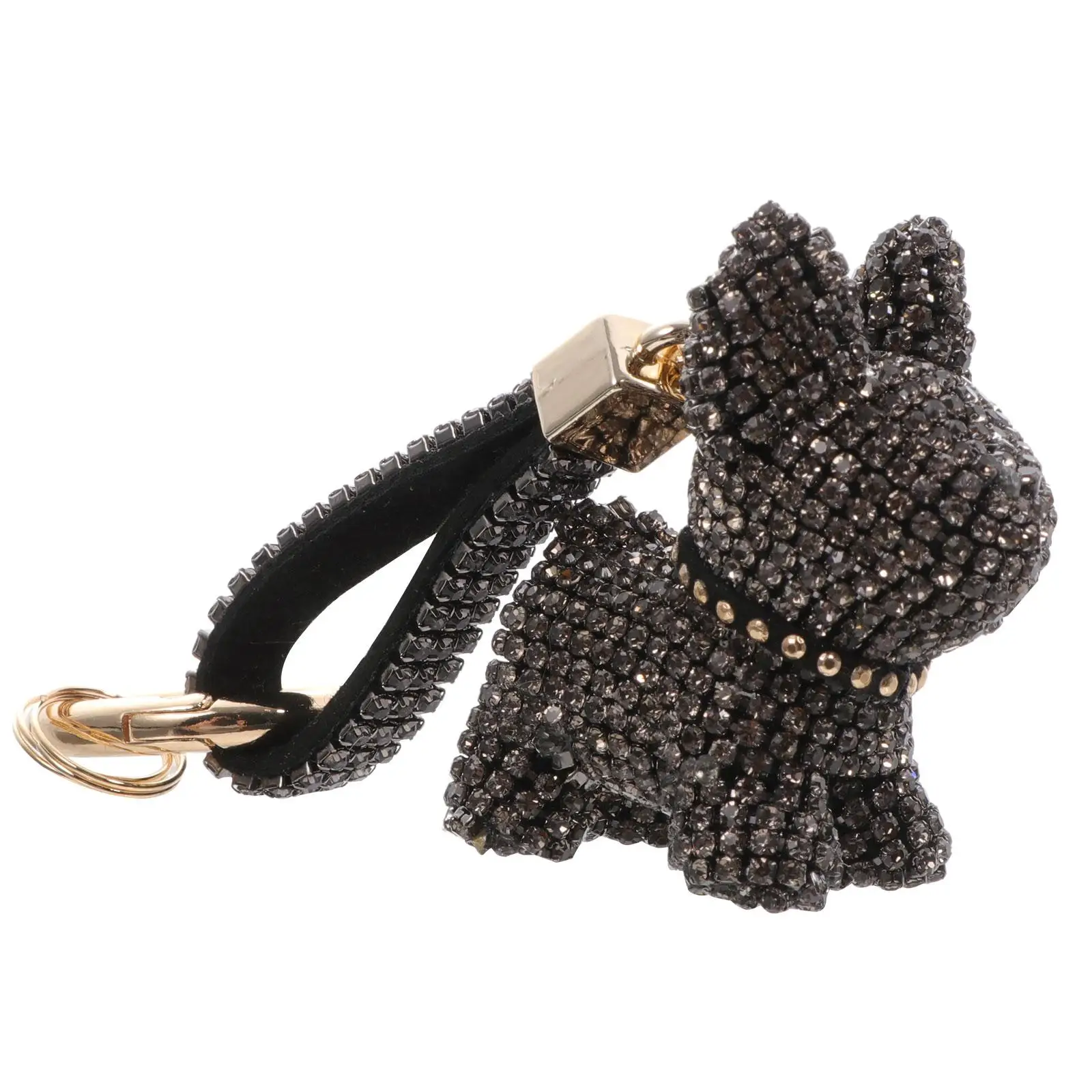 

Key Chain Cute Fighting Dog Dress Christmas Decor Keychain Rhinestones Men and Women