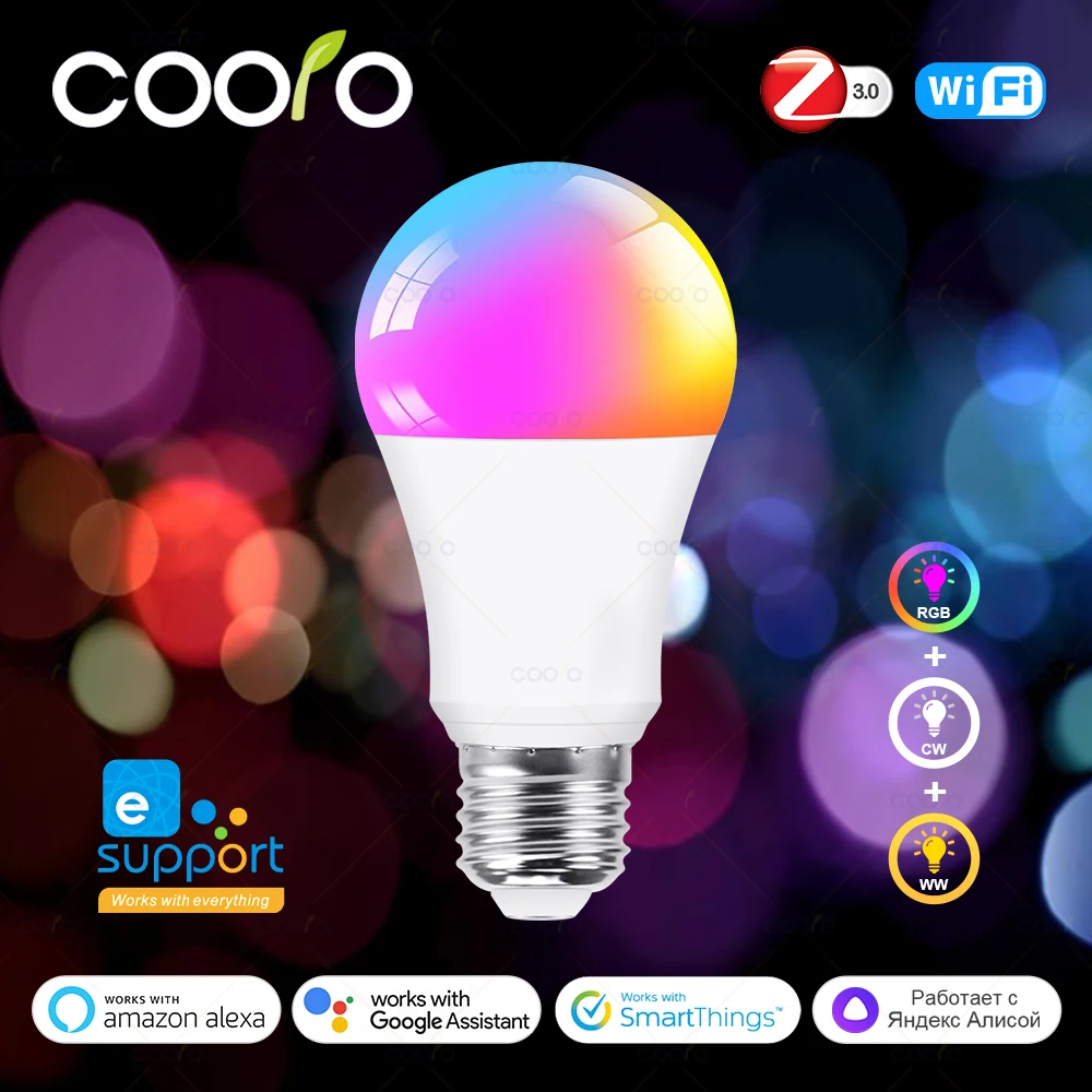 Ewelink E27 15W 18W Zigbee WiFi LED Light Bulbs RGB CW AC 220V 110V Works With Alexa Google Assisatnt Yandex Alice Home Decor