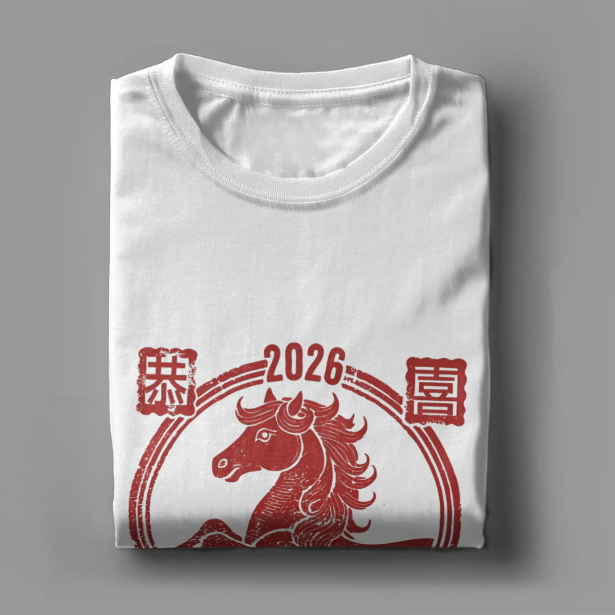 Hipster Zodiac Sign Year Of The Horse T-Shirts Men Crew Neck 100% Cotton T Shirts  Short Sleeve Tees Gift Idea Clothing