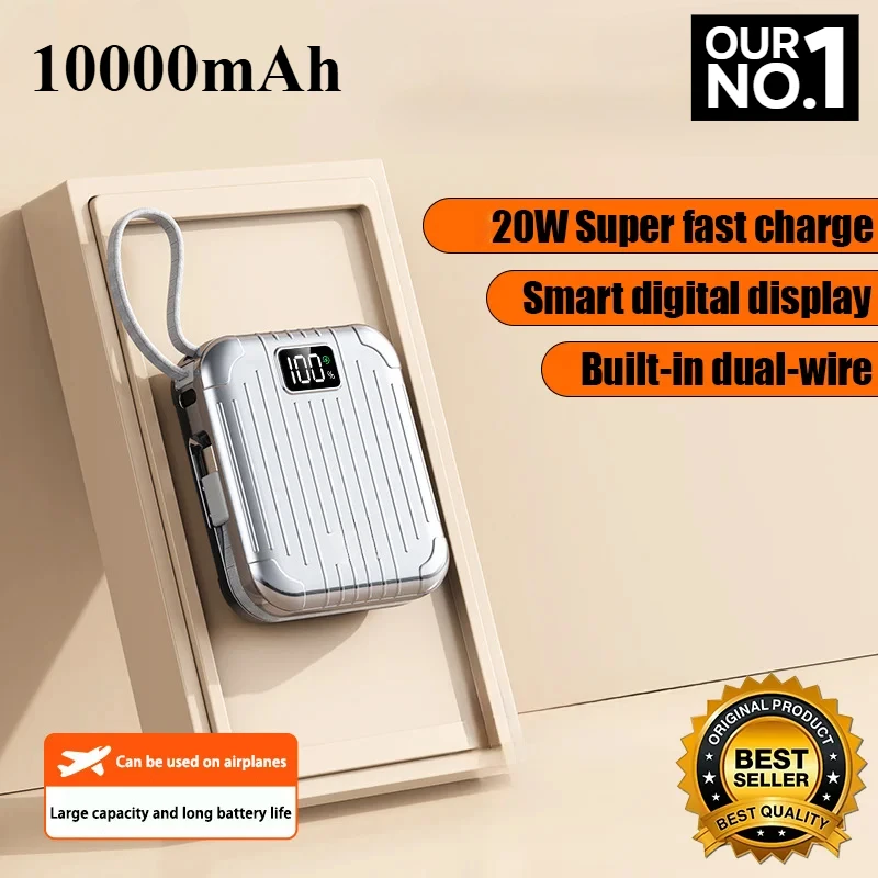 

Mini 10000mAh Portable Power Bank 22.5W Two-Way Fast Charging External Battery Charger for IPhone Samsung Huawei