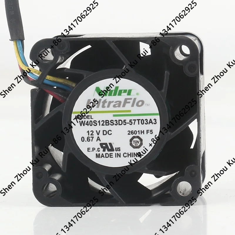 

Original Nidec W40S12BS3D5-57T03A3 5V 24V 48V DC 12V 0.67A AC EC 4028 40X40X28MM 4CM four-wire PWM Frequency changer cooling fan