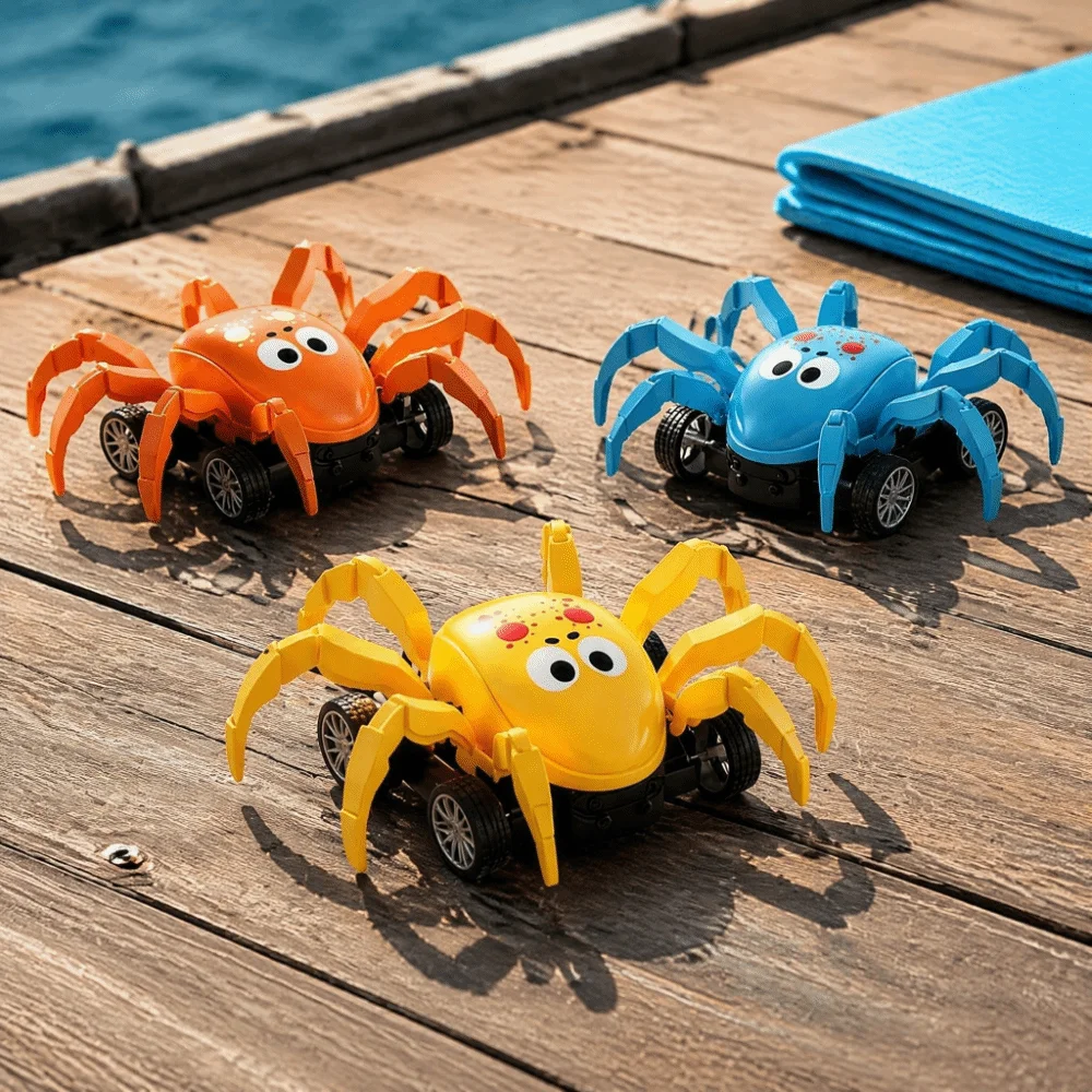 Press Crawling Crab Clockwork Toys Pull Back Wind Up Crawling Crab Car Toys Cartoon Novelty Press Walking Crab Toys