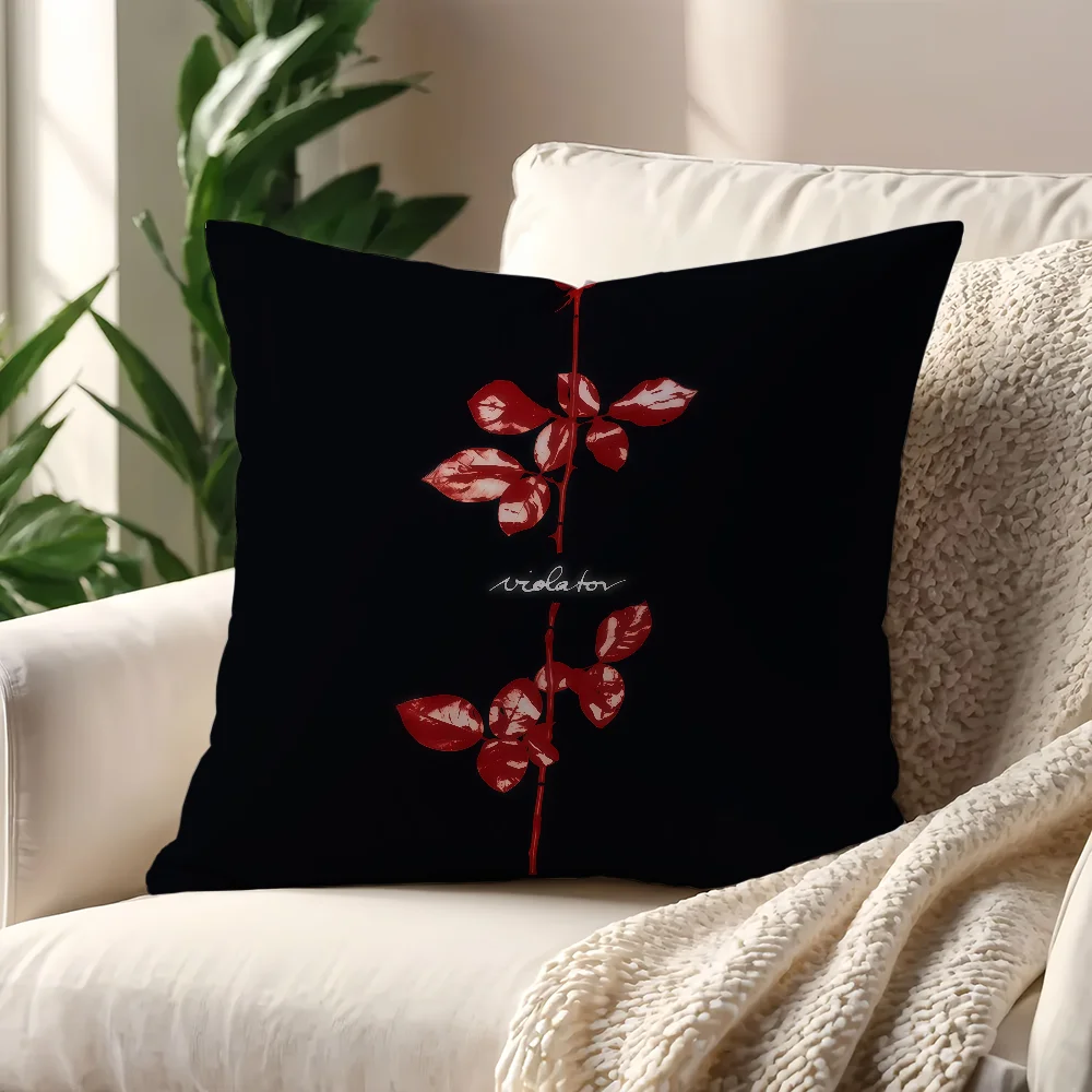 D-Depeche Rock M-ModeS Band Cushion Cover For Pillow Printing Sofa Decoration Home Car Room Coffee Shop Office Nordic Simplicity
