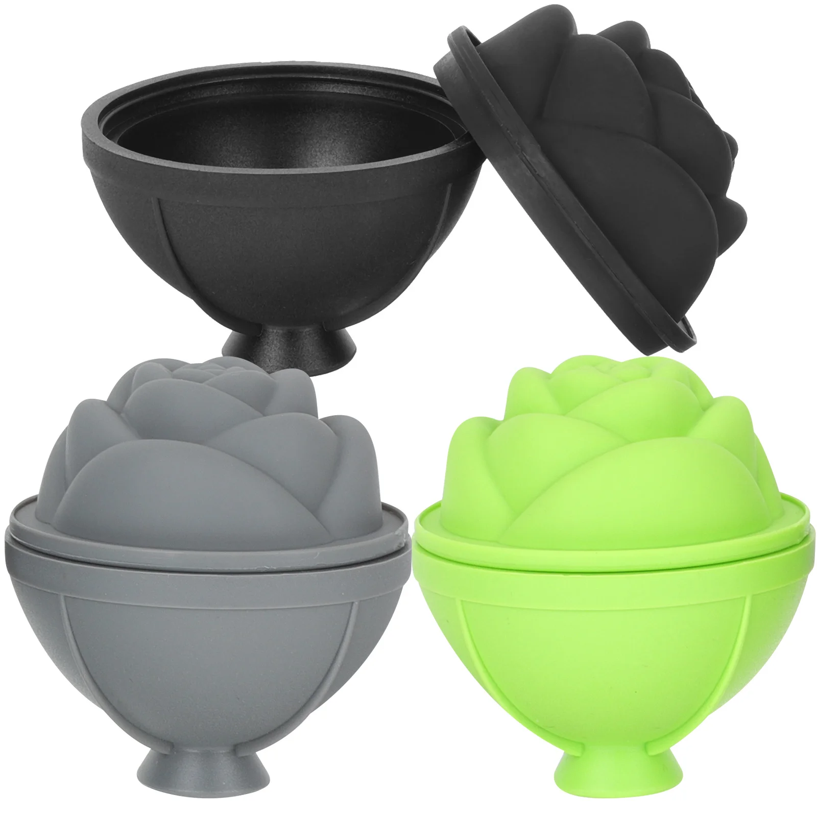 

3Pcs Rose Ice Balls Leak-Proof Silicone Mold for Whiskey Cocktail Party Decorative Cube Light Bulb Ice Molds Chilling Juice