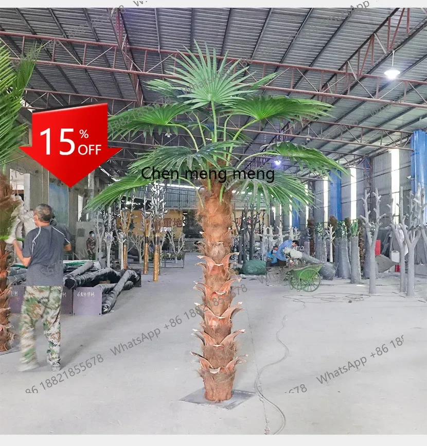 

zS173Simulation of small palm fan sunflower tree hotel scenic landscaping, simulation of fake palm tree tropical fake tree