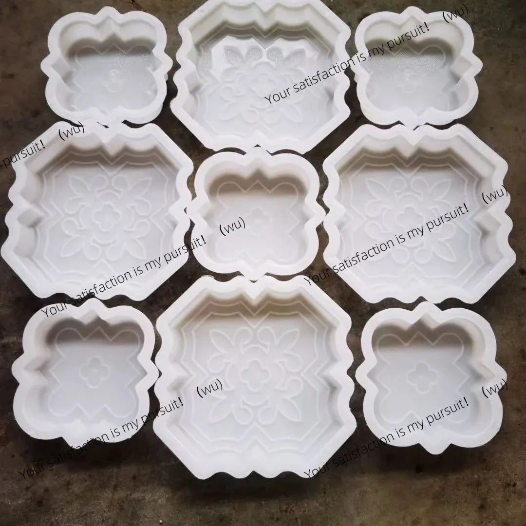 Color brick plastic mold New anti-skid tile mold Fan paving cement tile lace circular relief mold