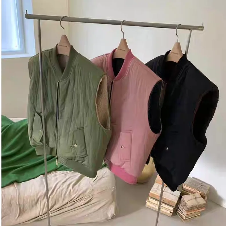 Versatile gilet in pelliccia di agnello intrecciata Capispalla Faionable Maglione da donna coreano Sle adatto a tutte le stagioni e Ocns