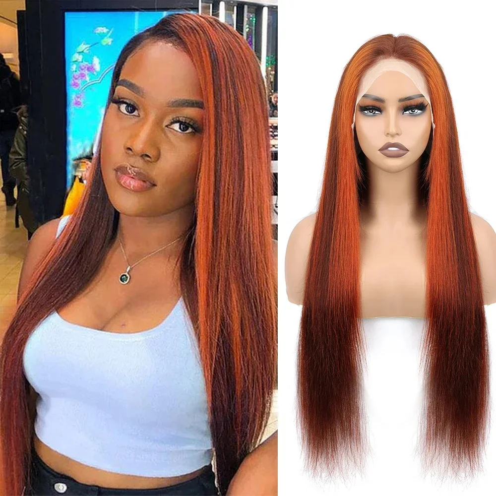 P4/350 Wig Renda Depan Lurus Tulang Rambut Manusia untuk Wanita 13X4 Wig Renda Depan Pra Pencabutan Wig Rambut Manusia Remy Brasil