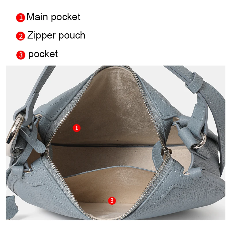 New High-End Leather Crescent Bag for Women with Diagonal Cross-Border Cowhide Hand-Heeled Shoulder Armpit Bag