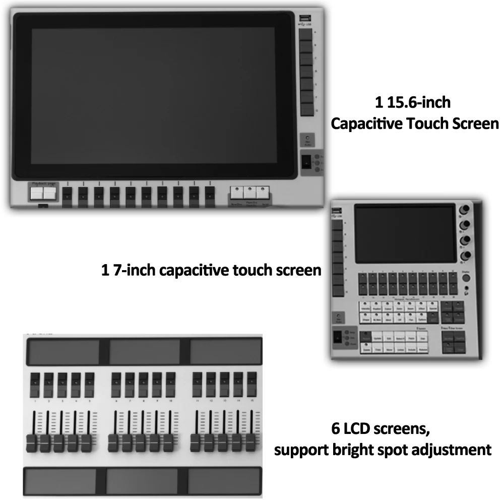 Titan V16 Professional Lighting Control Console with Dual Touch Screens 16 DMX Outputs and UPS Power Supply for Stage DJ Event