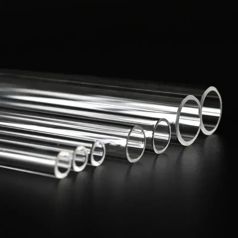 High Purity OD60 ID54 L1500mm Silica Quartz Glass Tube 4Pcs for Flanges Connection and High-Temperature Resistance