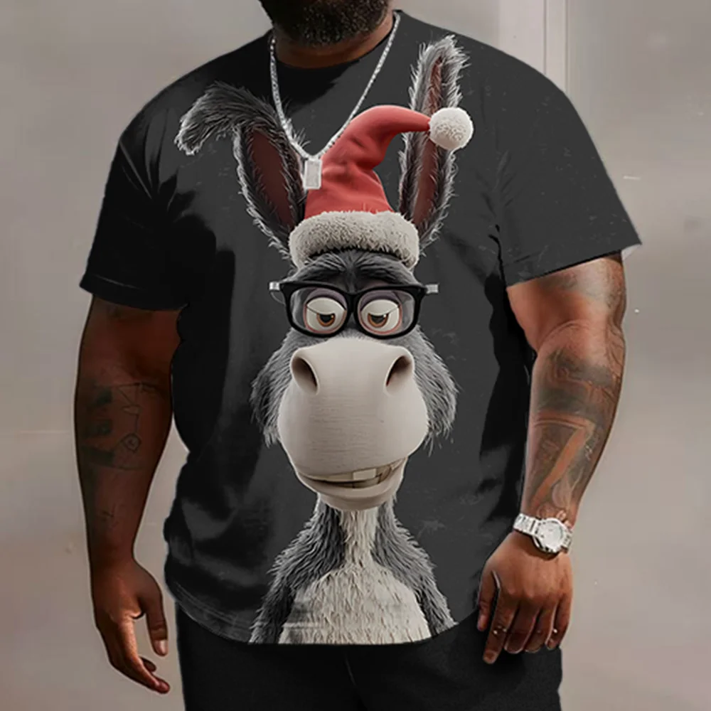 طقم S-9xl مقاس كبير للرجال بأكمام قصيرة على شكل حيوانات جوفي: عريض - قطعتين كبيرة وطويلة، قماش صديق للبشرة