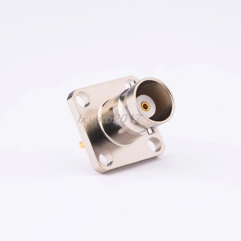 RF Coaxial Connector BNC-KFD Four-hole Square Plate Flange (17.5 × 17.5mm) Microstrip Welded Plate Female Base