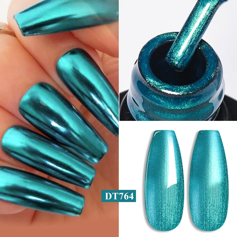 

Metallic Gel Nail Polish Blue Gold Mirror Metallic Nail Gel Superbright Semi Permant Varnish Soak Off UV Led Gel Nails Lacquer