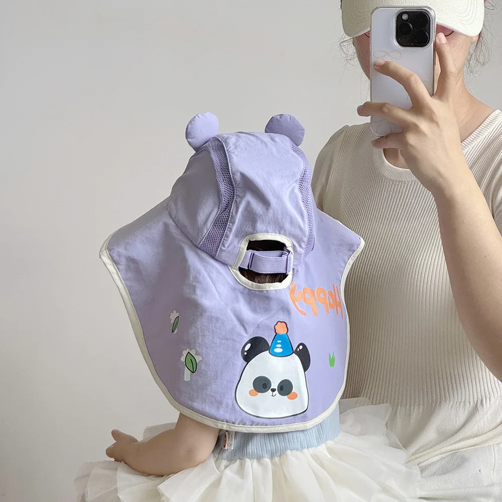 قبعة LENNIK الصيفية للسفر للأطفال، قبعة صيفية شبكية قابلة للتنفس بحافة كبيرة للحماية من الشمس، قبعة لطيفة على شكل مروحة أذن للحيوانات الأليفة، قبعة شال