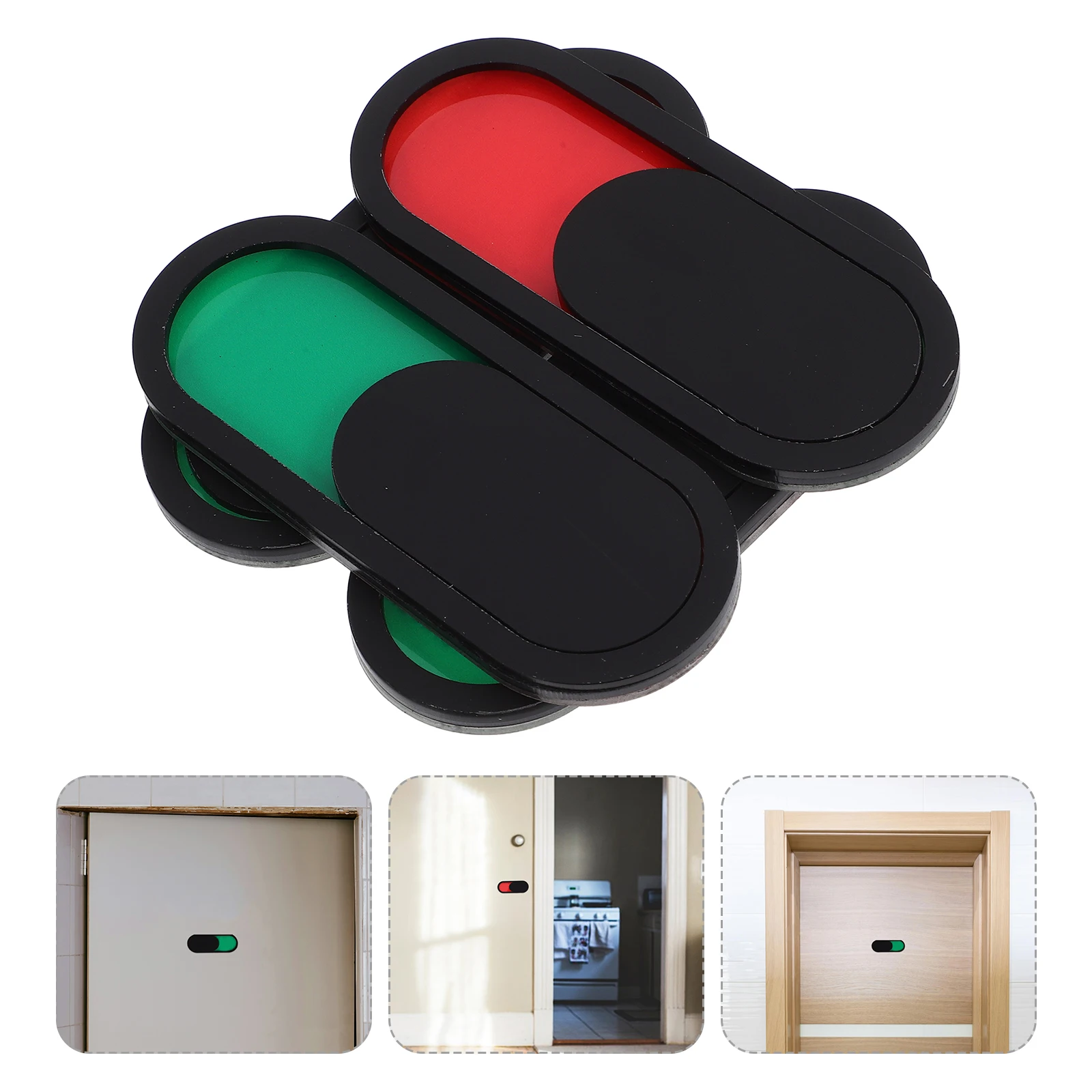 4pcs Slide Door Sign Green Light Slider Plate Staff Red Neon Sign Door Meeting Room Privacy Indicator Not Disturb Remind Sign